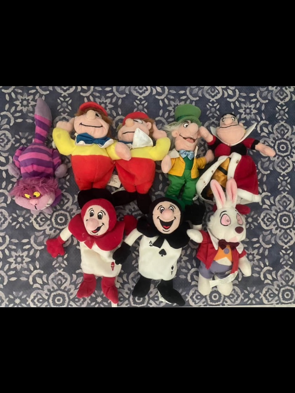 Disney Vintage Alice and Wonderland bean bag plush toys